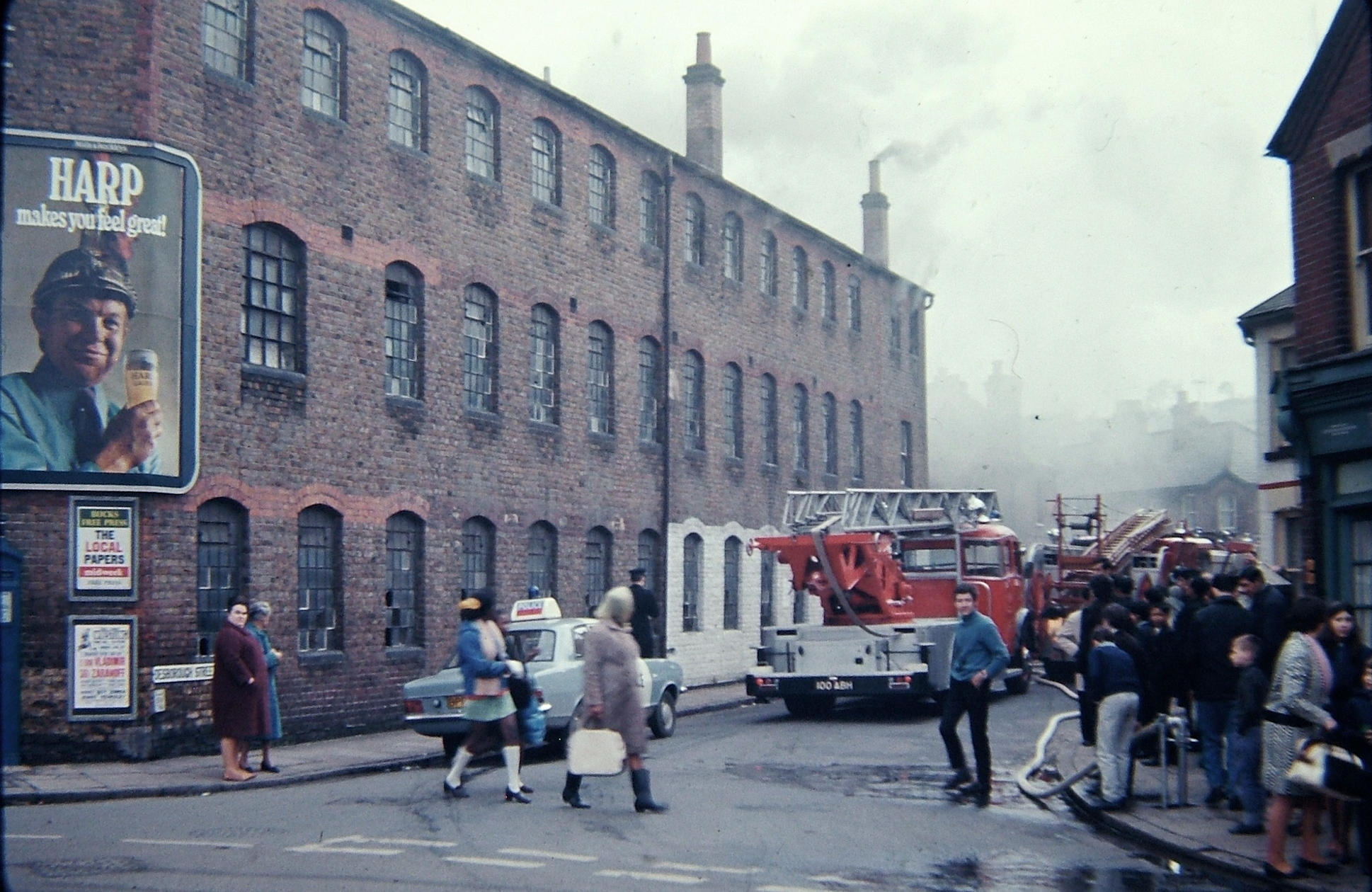 Fire at Howlands Furniture Factory, Desborough Street, High Wycombe [1969].jpg