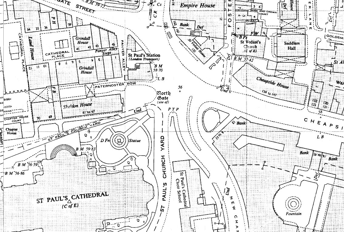 CoL 20-Site 2--St. Paul's Cathedral-North Gate--OS Map Extract (1967-1968--1-1250).JPG
